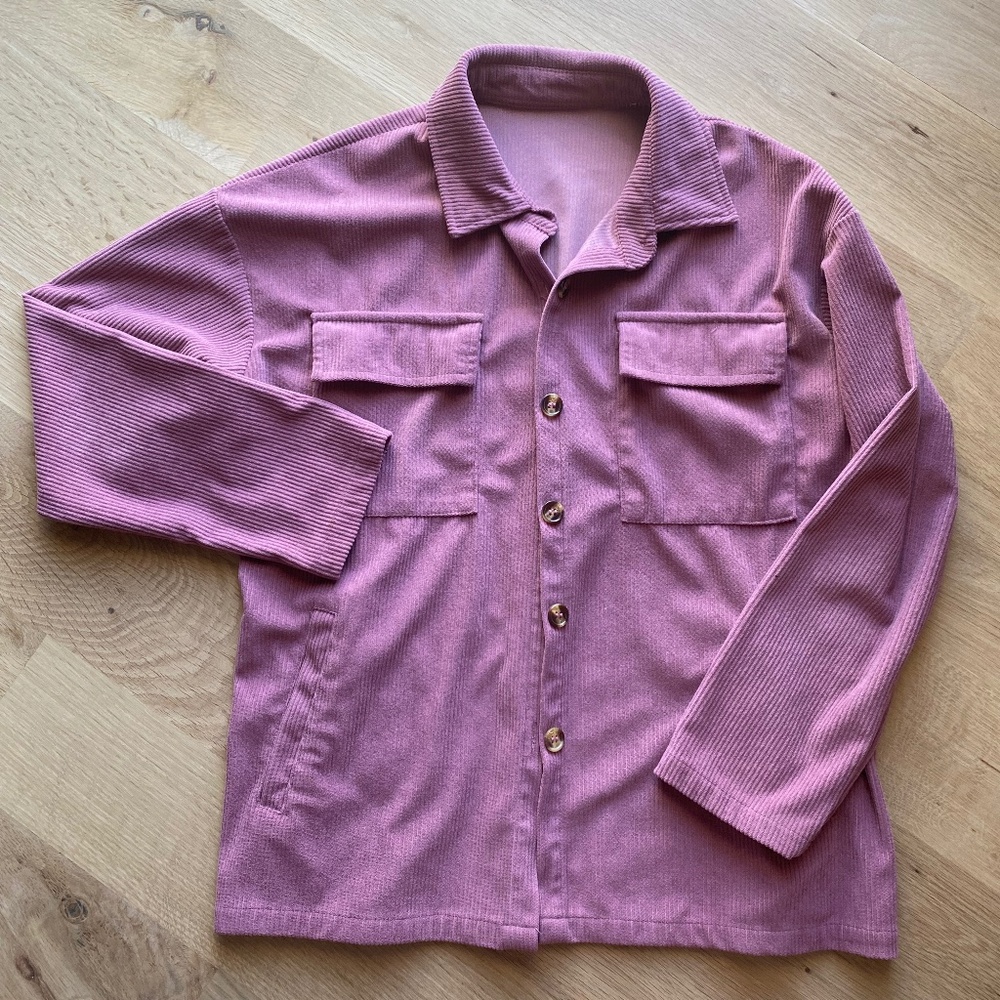 Pink Corduroy Shacket Women M